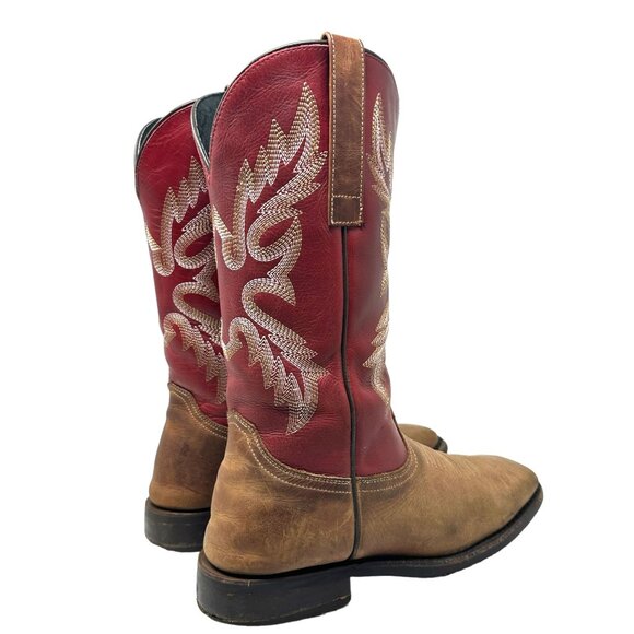 Masterson Boot Co Mens 8D Red Brown Leather Boot Square Toe RBC 803 Western main image 12
